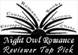 Night Owl Romance reviewer top pick